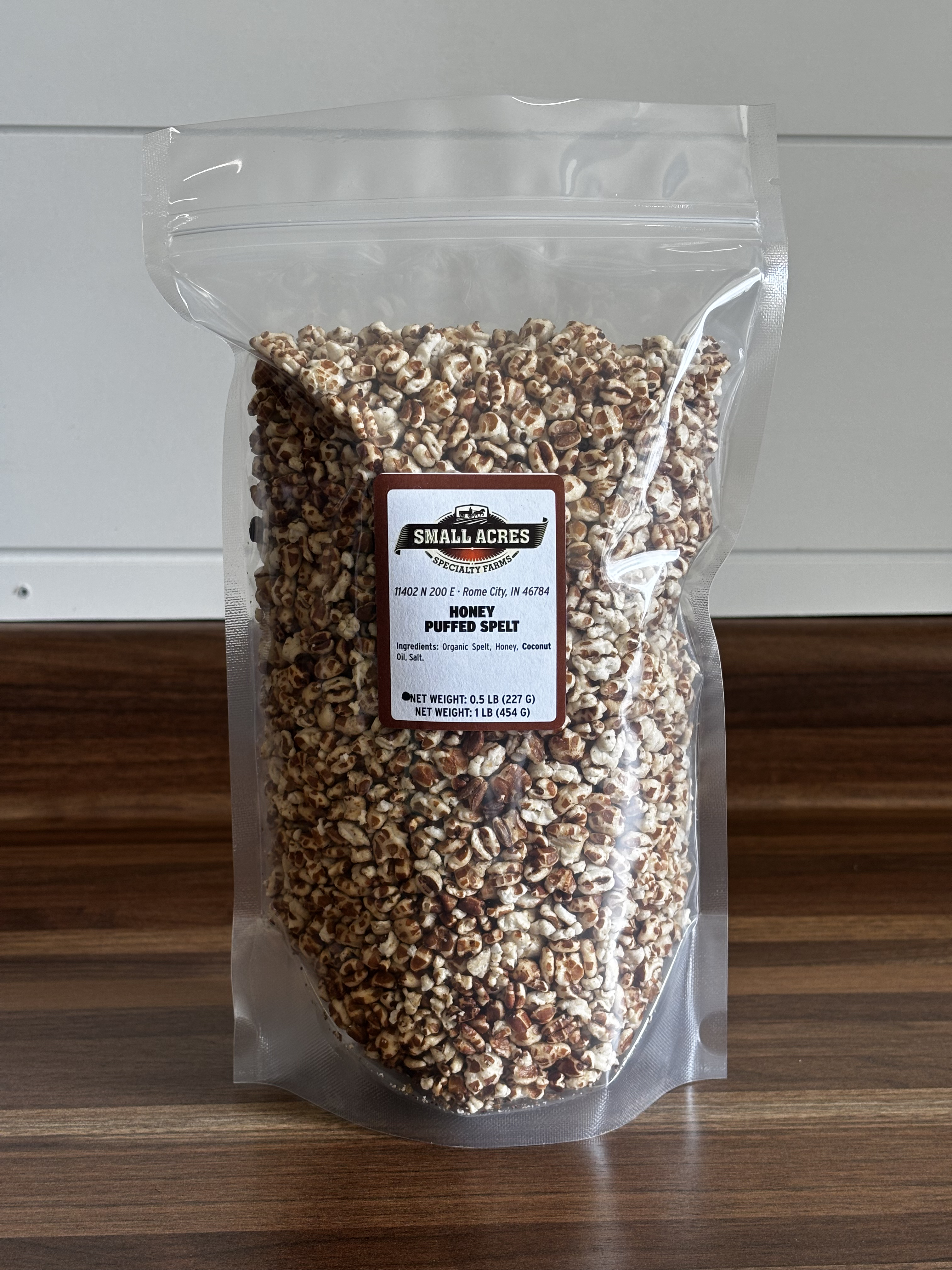 Honey Puffed Spelt Cereal — 0.5 lb. Bag