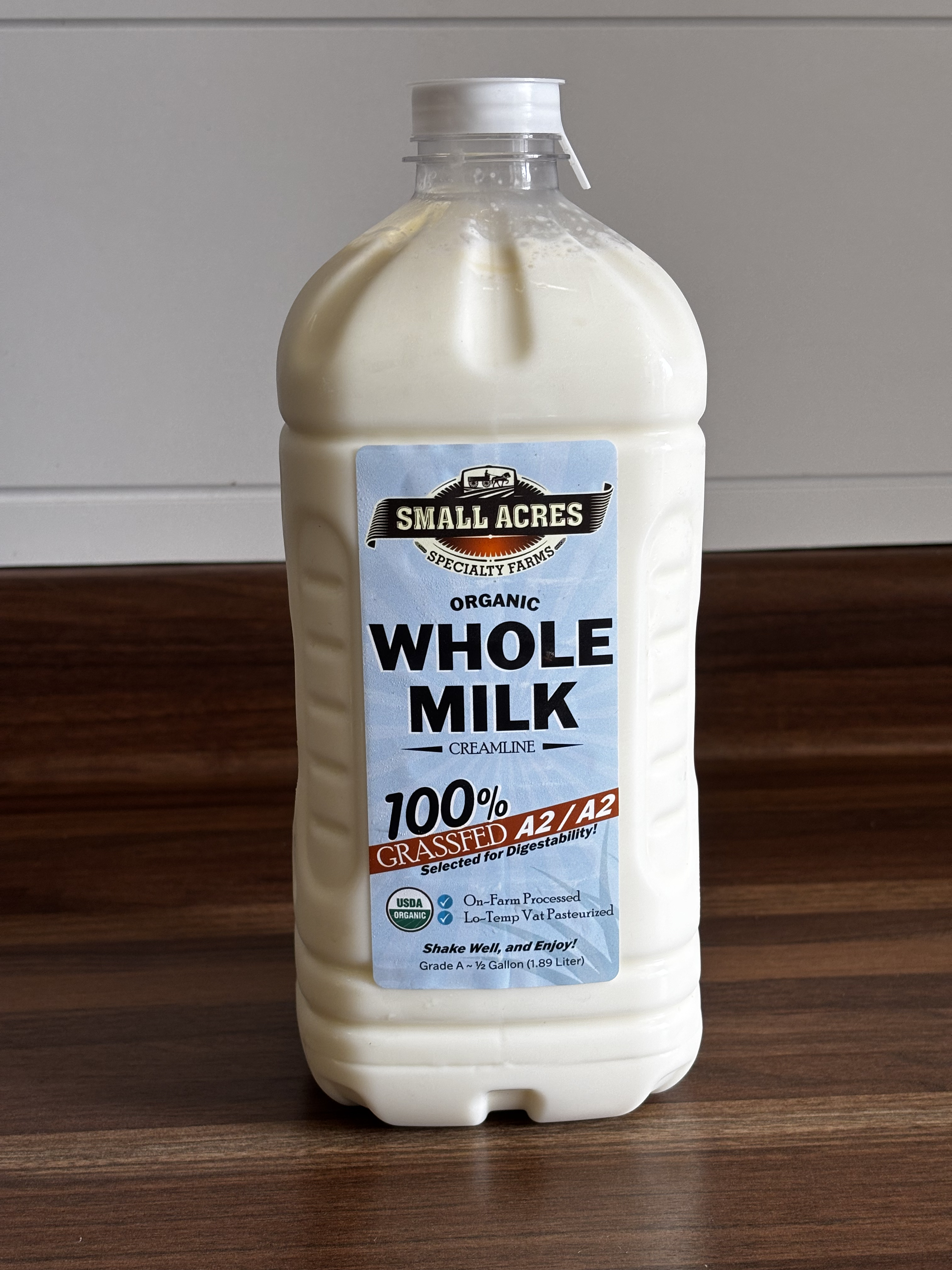 Organic A2/A2 100% Grass-Fed Whole Milk (1/2 Gallon)