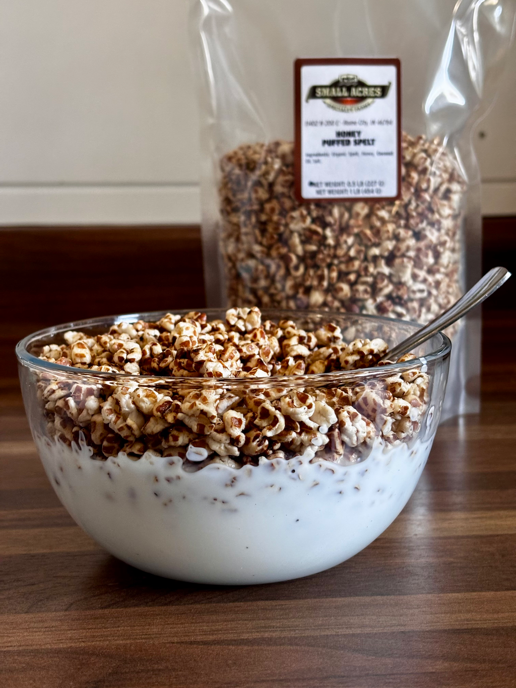 Honey Puffed Spelt Cereal — 0.5 lb. Bag