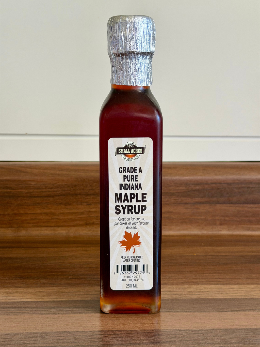 Grade A Pure Indiana Maple Syrup — 250 mL